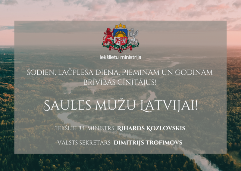 Lāčplēša dienas apsveikums