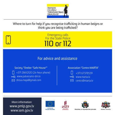 Where to turn for help if you recognise trafficking in human beings or think you are being trafficked?