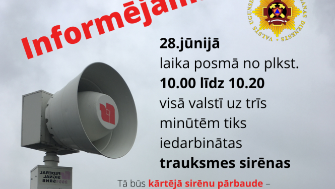 VUGD sirēnu pārbaude