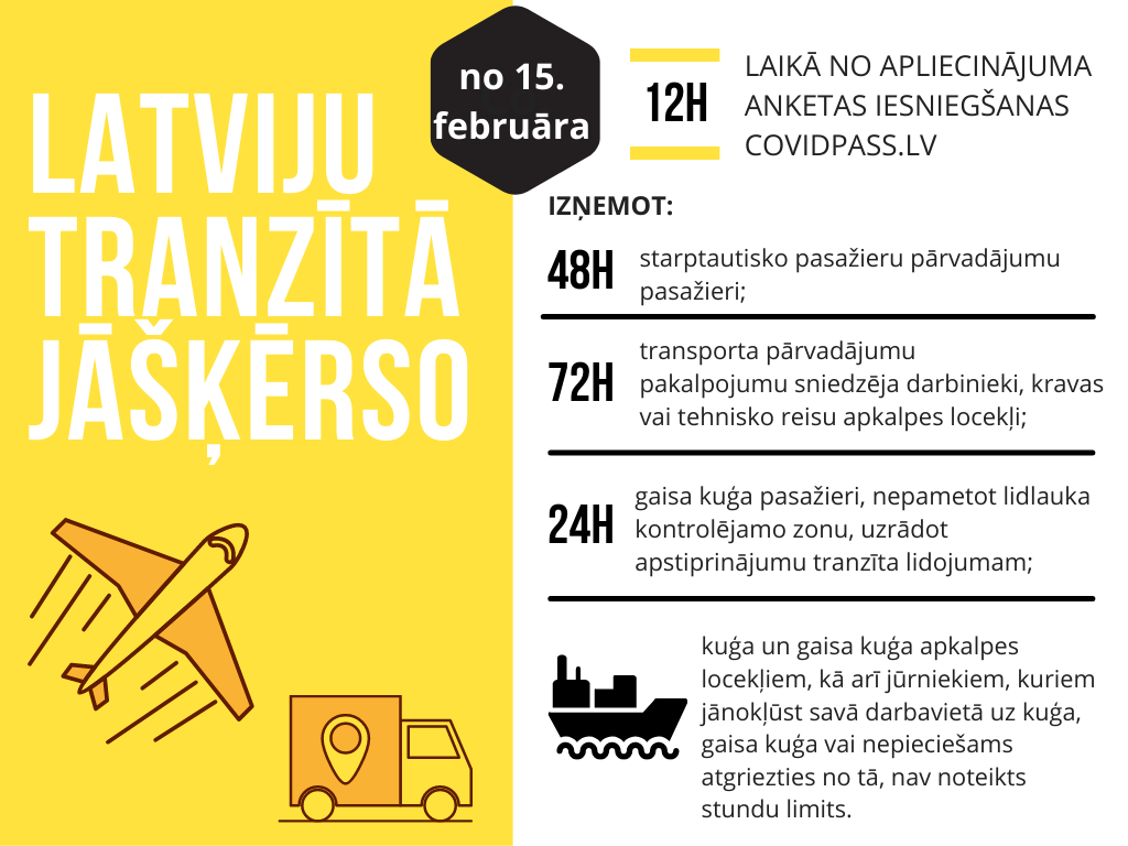 Latviju tranzītā jāšķērso