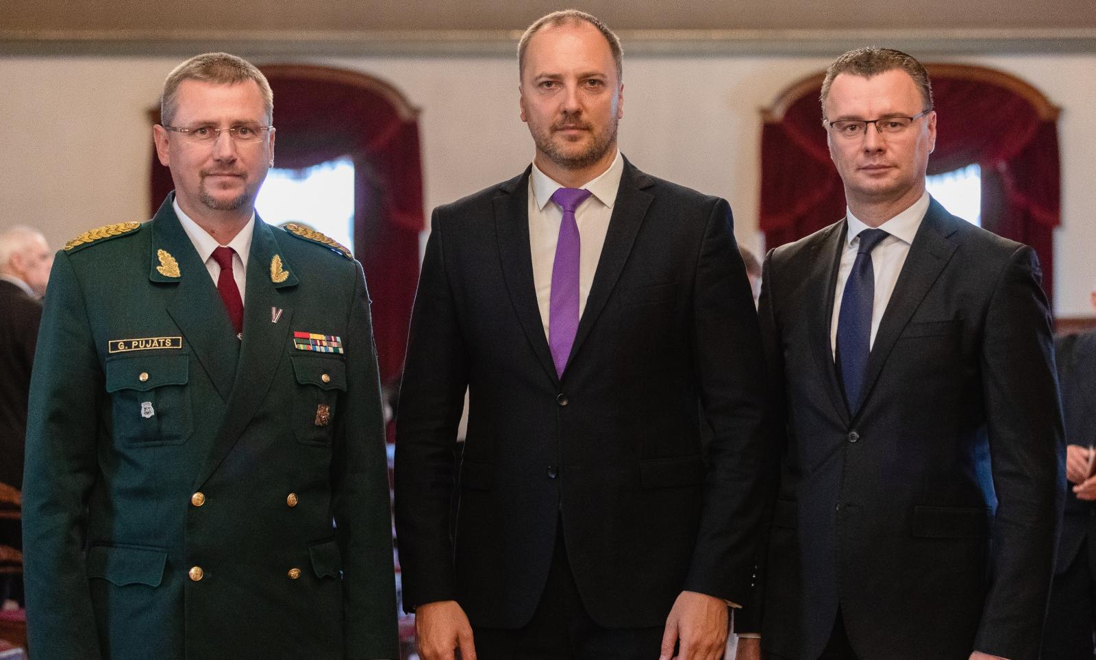 Pasākums  Rīgas pilī par godu Latvijas pirmā iekšlietu ministra un ievērojamā Latvijas valsts un sabiedriskā darbinieka Miķeļa Valtera pārapbedīšanai Latvijā