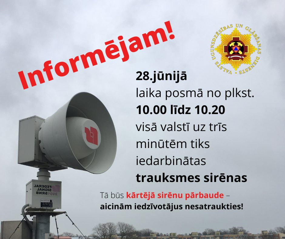 VUGD sirēnu pārbaude