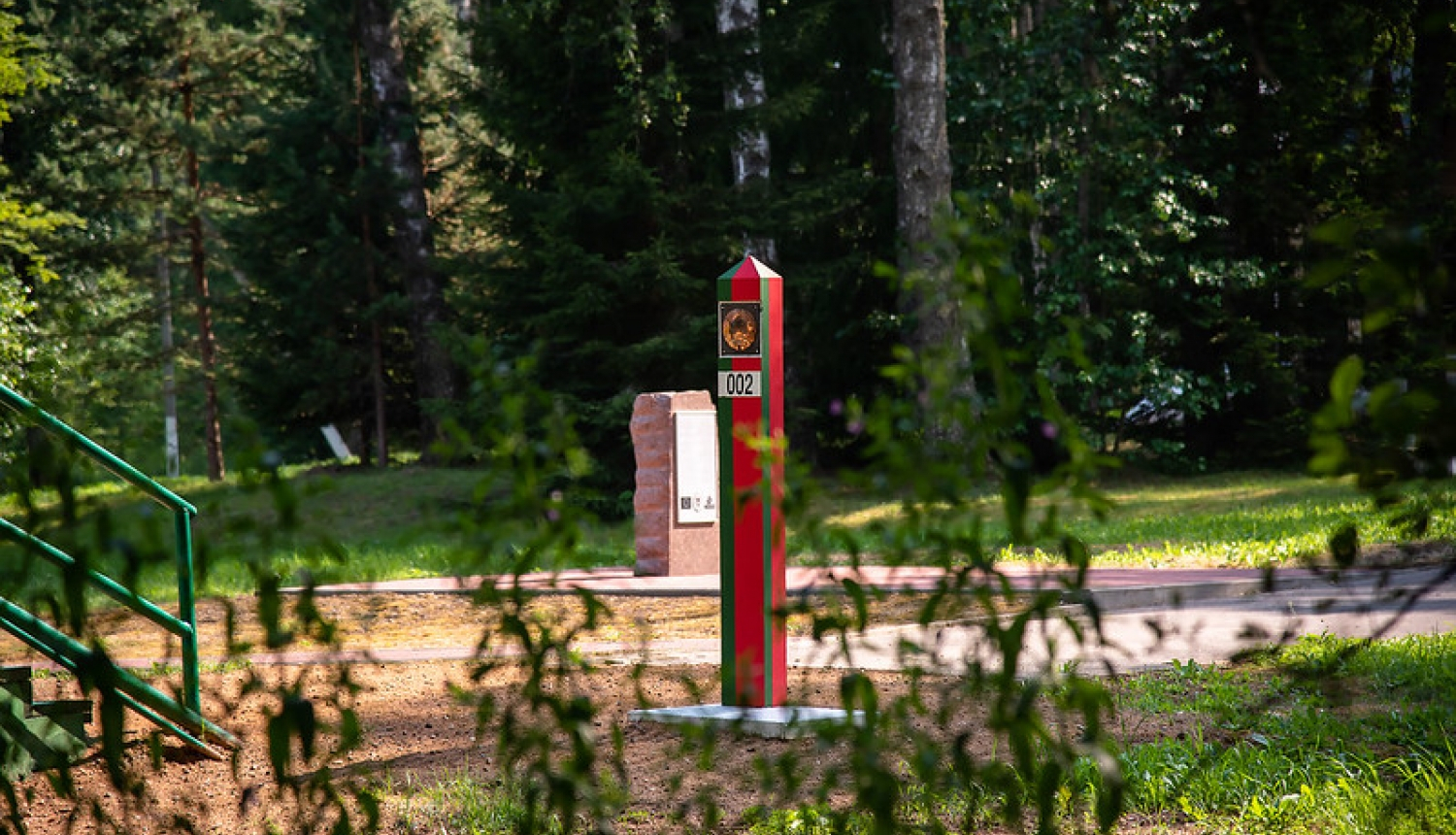 Baltkrievijas robežstabiņš uz Latvijas-Baltkrievijas robežas
