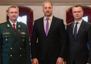 Pasākums  Rīgas pilī par godu Latvijas pirmā iekšlietu ministra un ievērojamā Latvijas valsts un sabiedriskā darbinieka Miķeļa Valtera pārapbedīšanai Latvijā