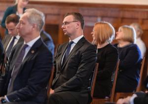 Pasākums  Rīgas pilī par godu ievērojamā Latvijas valsts un sabiedriskā darbinieka Miķeļa Valtera pārapbedīšanai Latvijā