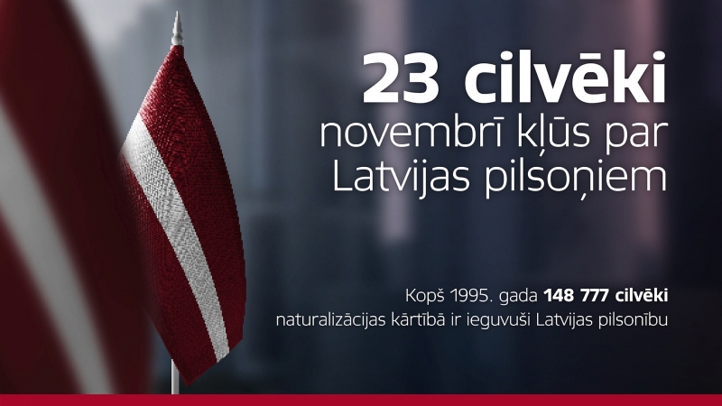 23 cilvēki novembrī kļūst par Latvijas pilsoņiem