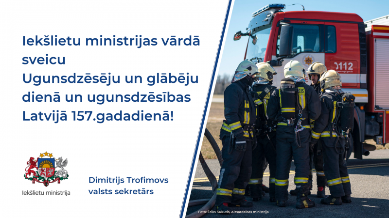 Apsveikums Ugunsdzēsēju un glābēju dienā