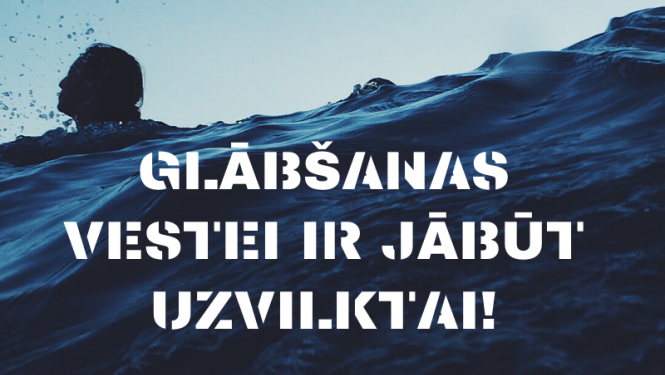 plakāts ar glābšanas vesti