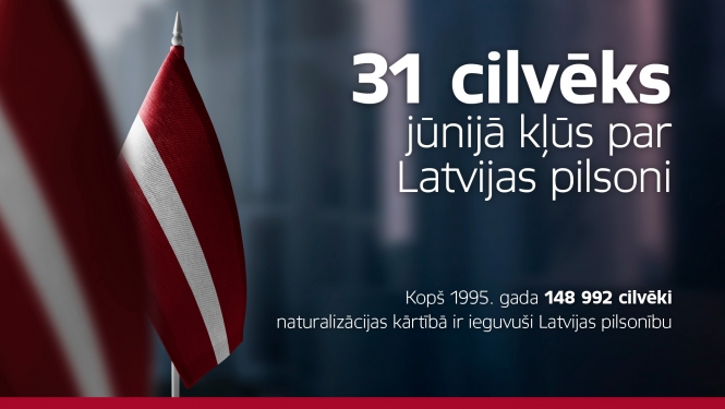 31 cilvēks jūnijā kļūst par Latvijas pilsoni