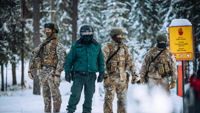 Robežsargs un Zemessargi uz Latvijas-Baltkrievijas robežas