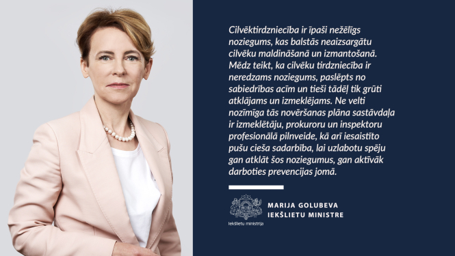 Iekšlietu ministre par cilvēku tirdzniecību