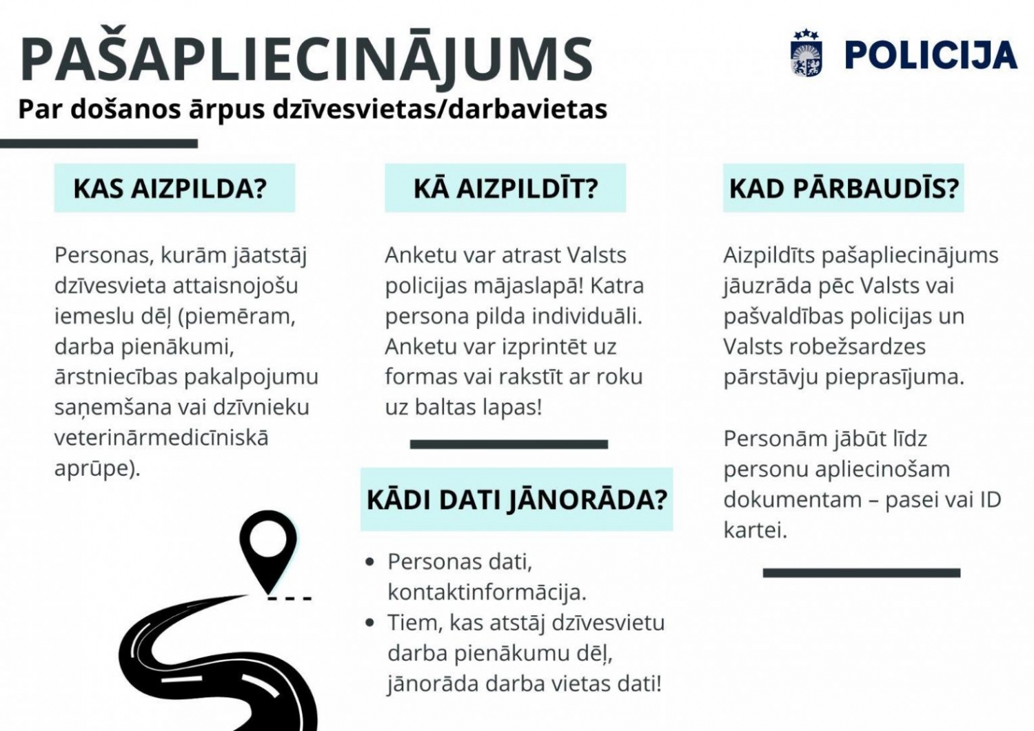 pašapliecinājuma anketa ar paskaidrojošu informāciju