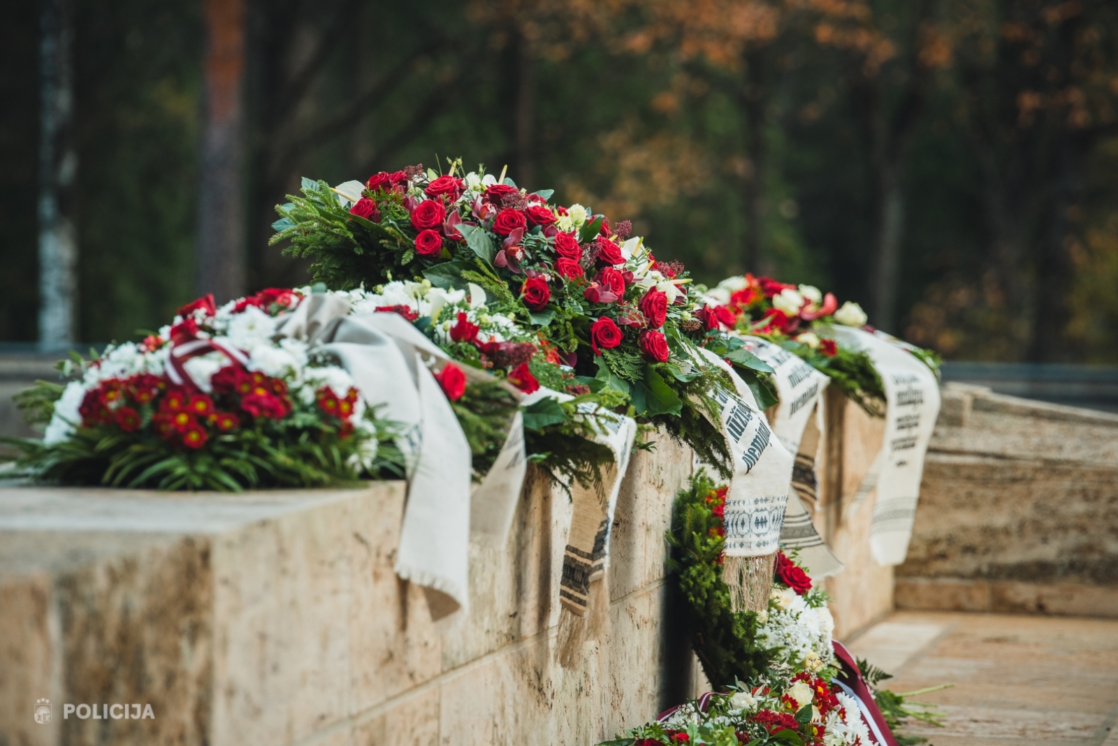 Lāčplēša dienā ziedu nolikšana Brāļu kapos