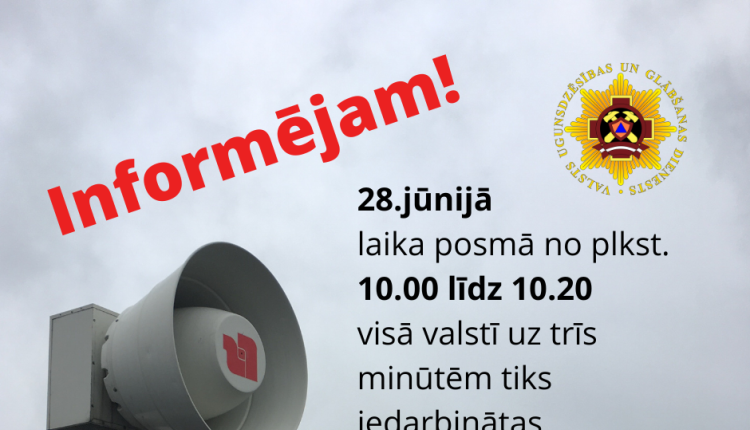 VUGD sirēnu pārbaude