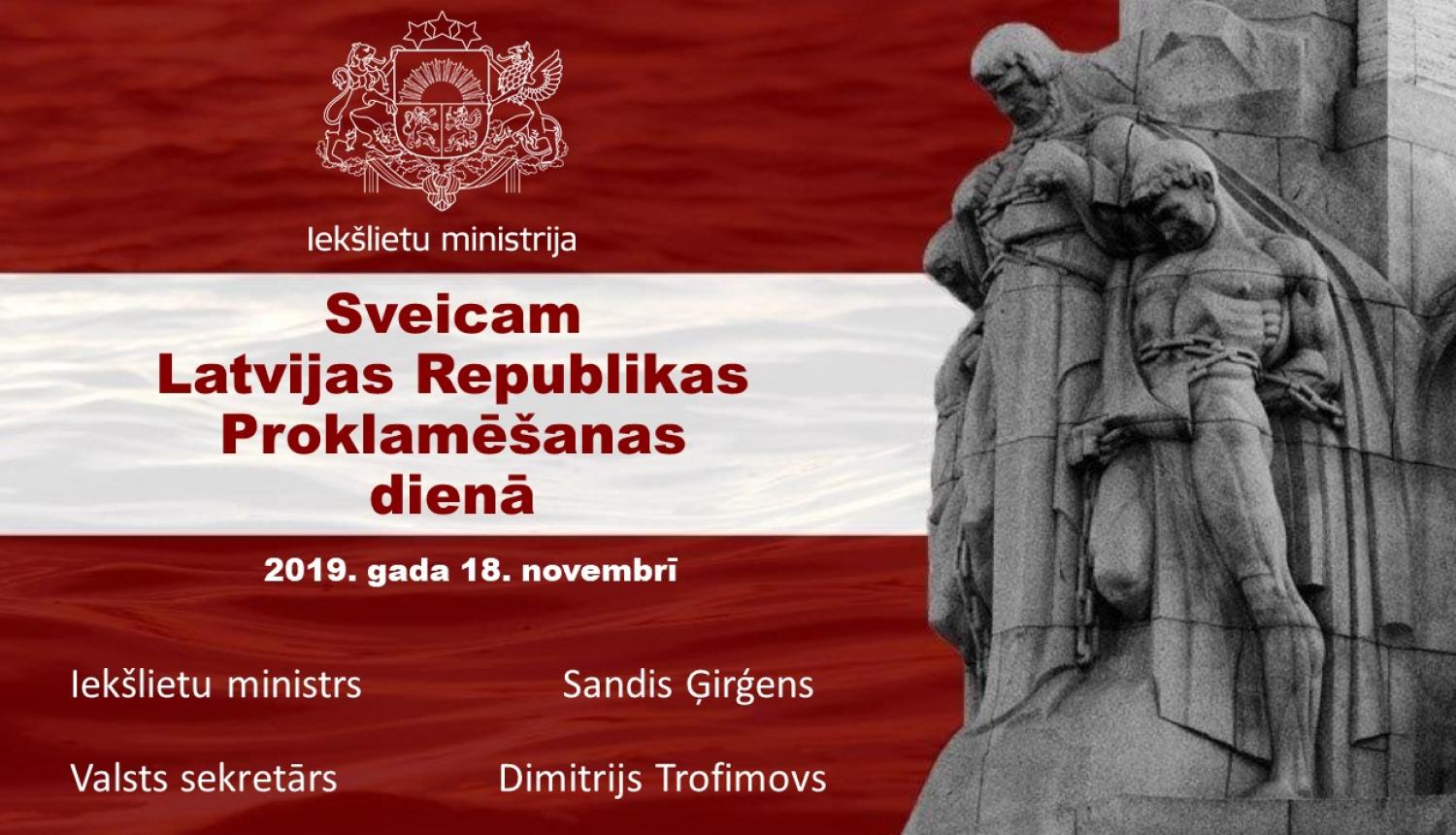 Sveicam Latvijas Republikas Proklamēšanas dienā att.
