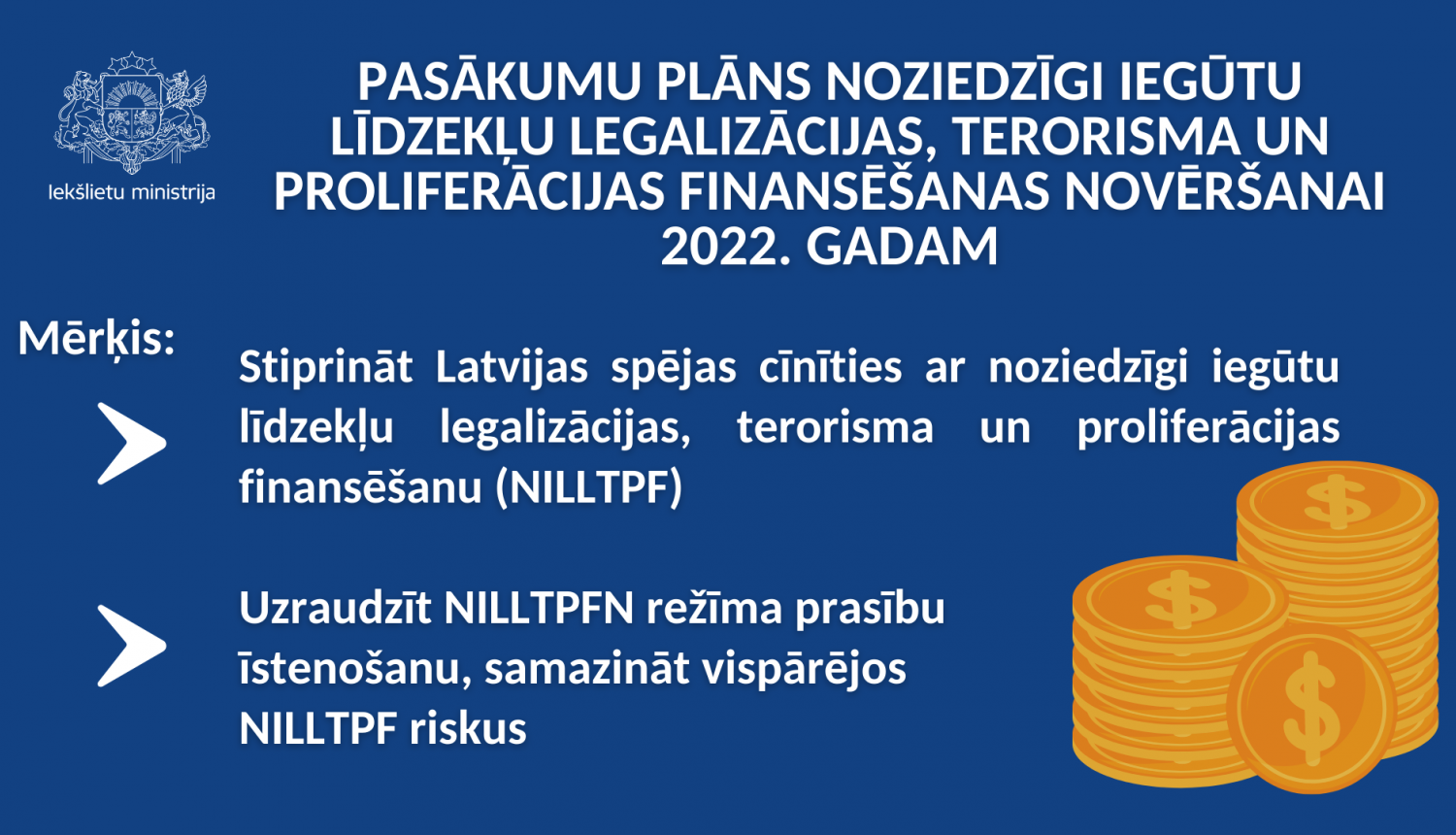 Pasākumu plāns noziedzīgi iegūtu līdzekļu legalizācijas, terorisma un proliferācijas finansēšanas novēršanai 2022. gadam