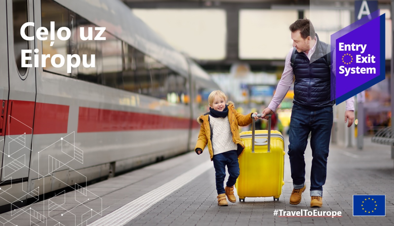 Vizuālis par ceļošanu uz Eiropu