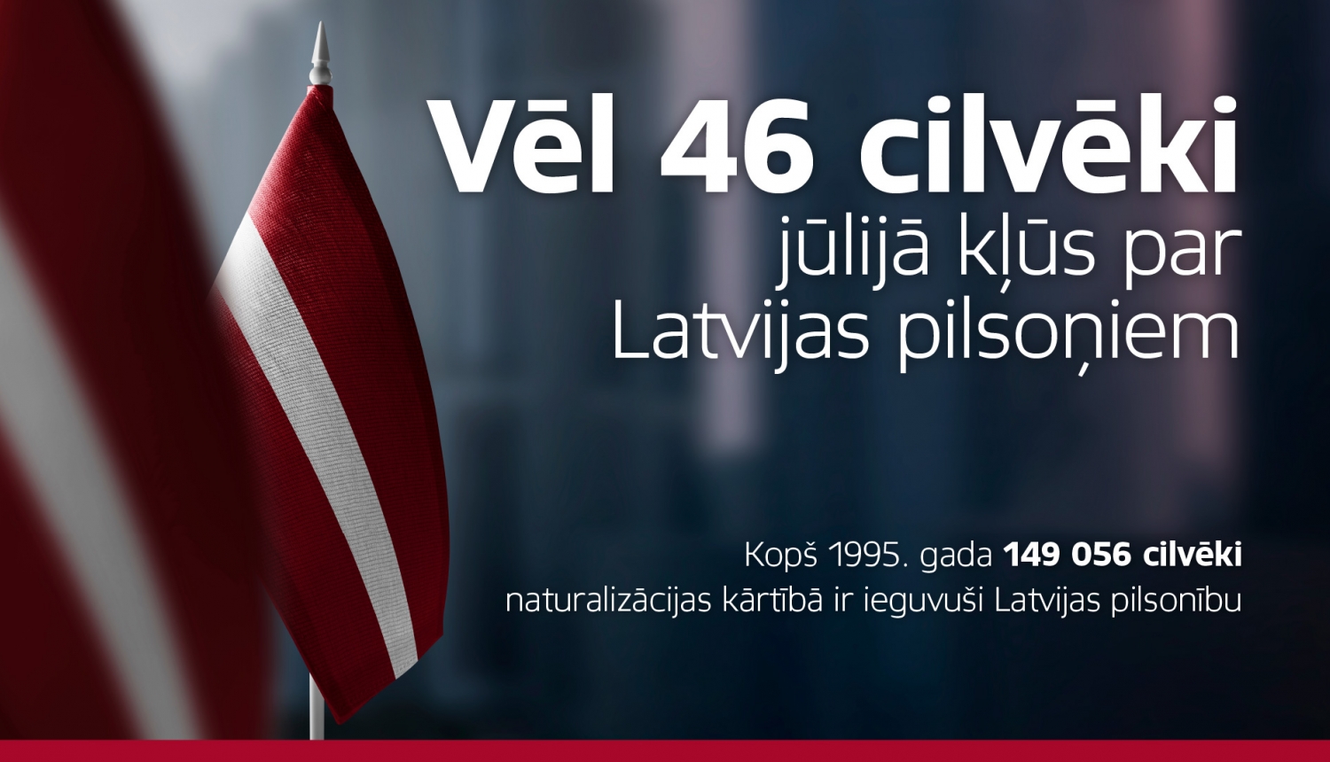 Latvijas pilsonībā uzņemtas 46 personas